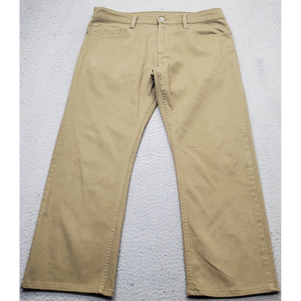 Levi's 514 Straight Fit Jeans Men 34x30 Brown Stretch White Tab 5-Pocket Outdoor